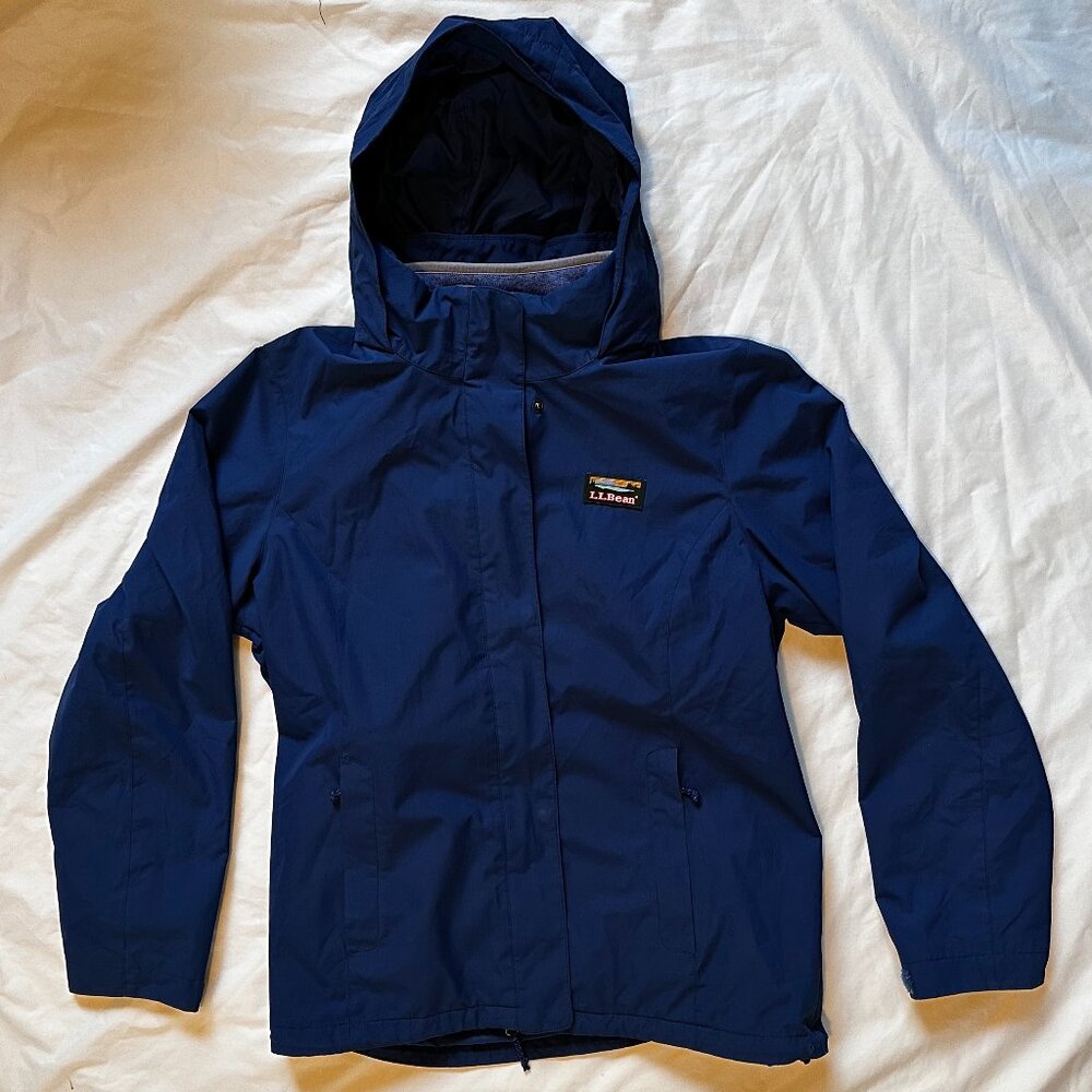 L.L.Bean Women's Sweater Fleece 3-in-1 Jacket Hooded Size Medium Regular Blue